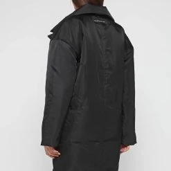 Woman Coats Longline Corset Puffer Coat - Black