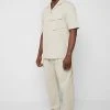 Man Shirts Loose Fit Shirt With Cargo Pocket - Stone