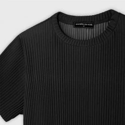 Man T-Shirts T-SHIRTS & TOPS Pleated T-Shirt - Black