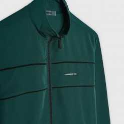 Man Tracksuit Tops Viscose Track Jacket - Emerald Green / Black