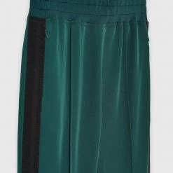 Man Tracksuit Bottoms TRACKSUITS Viscose Track Pants With Stripe - Emerald Green / Black