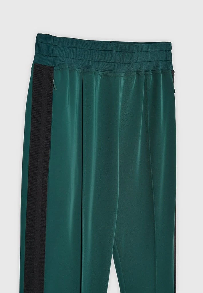 Man Tracksuit Bottoms TRACKSUITS Viscose Track Pants With Stripe - Emerald Green / Black