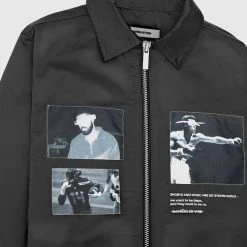 Man Jackets Satin Icon Jacket - Black