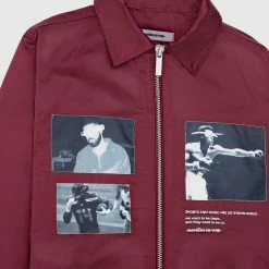 Man Jackets Satin Icon Jacket - Merlot