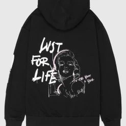 Man Hoodies Graffiti Hoodie - Black