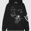 Man Hoodies Graffiti Hoodie - Black
