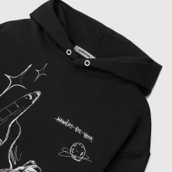 Man Hoodies Graffiti Hoodie - Black