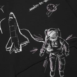 Man Hoodies Graffiti Hoodie - Black