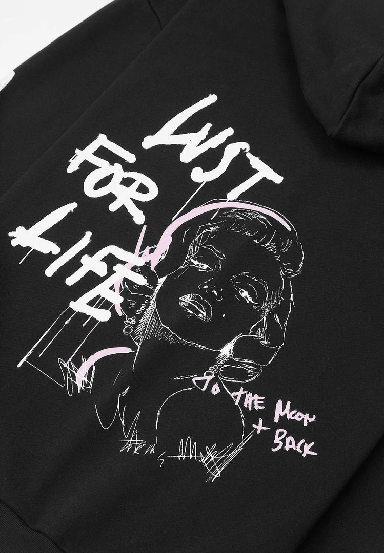 Man Hoodies Graffiti Hoodie - Black