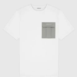 Man T-Shirts Technical Cargo Pocket T-Shirt - White