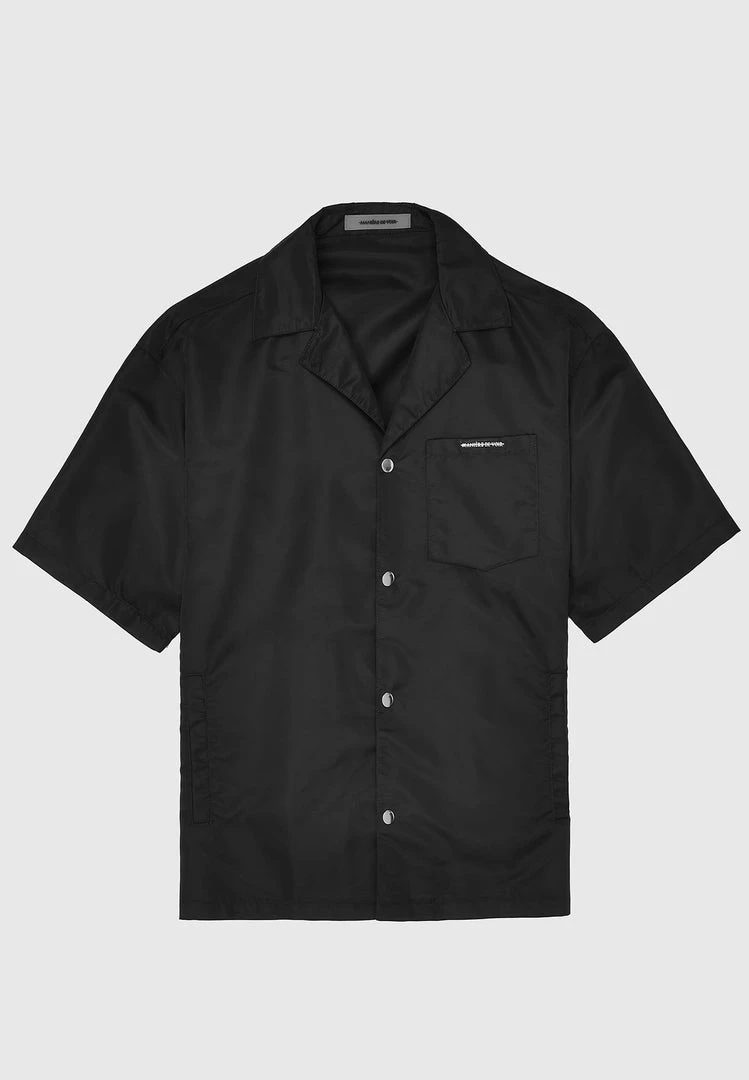 Man Shirts Nylon Revere Shirt - Black