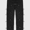 Man Casual Trousers Bungee Cargo Pants - Black