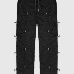Man Casual Trousers Bungee Cargo Pants - Black
