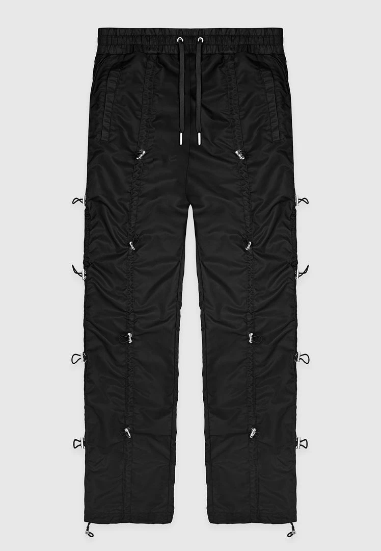 Man Casual Trousers Bungee Cargo Pants - Black