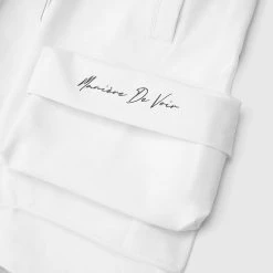 Man Casual Trousers Multi Pocket Cargo Pants - White