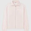 Man Tracksuit Tops Ribbed Velour Track Jacket - Pink
