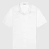 Man Shirts Textured Linen Shirt - White