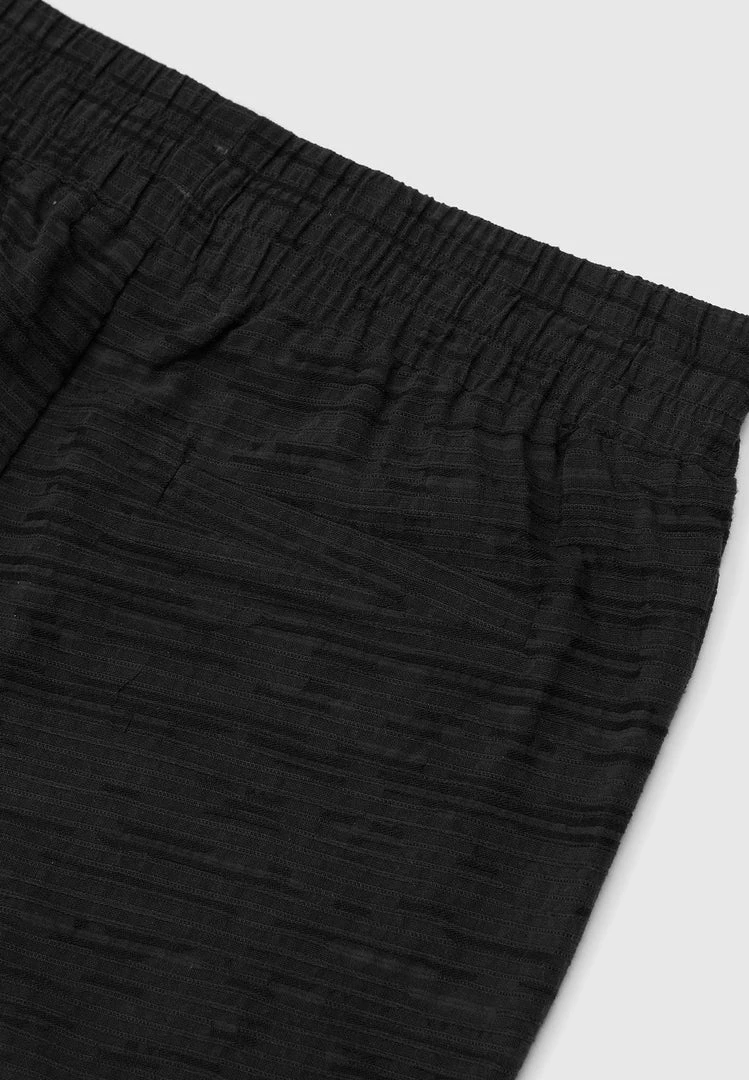 Man Shorts Textured Linen Shorts - Black SHORTS SETS