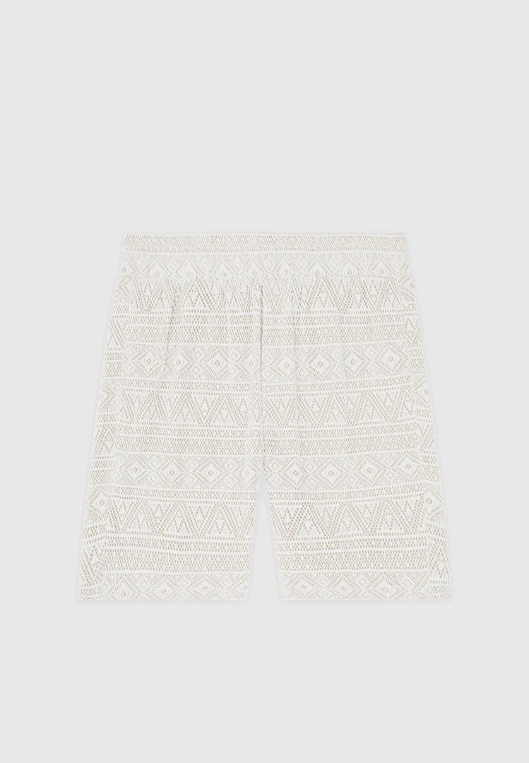 Man Shorts Lace Shorts - White