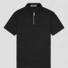 Man Tops Jacquard Polo Shirt - Black POLO TOPS