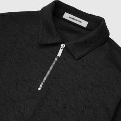 Man Tops Jacquard Polo Shirt - Black POLO TOPS