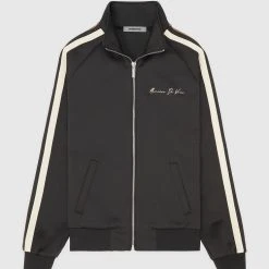 Man Tracksuit Tops Twin Stripe Track Jacket - Black