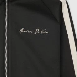 Man Tracksuit Tops Twin Stripe Track Jacket - Black