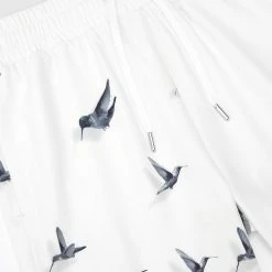 Man Shorts SHORTS SETS Bird Print Shorts - White