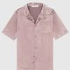 Man Shirts Satin Resort Shirt - Pink