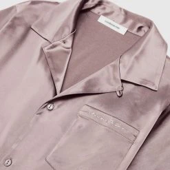 Man Shirts Satin Resort Shirt - Pink