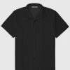 Man Shirts Pleated Shirt - Black