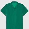 Man Shirts Pleated Shirt - Green