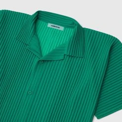 Man Shirts Pleated Shirt - Green