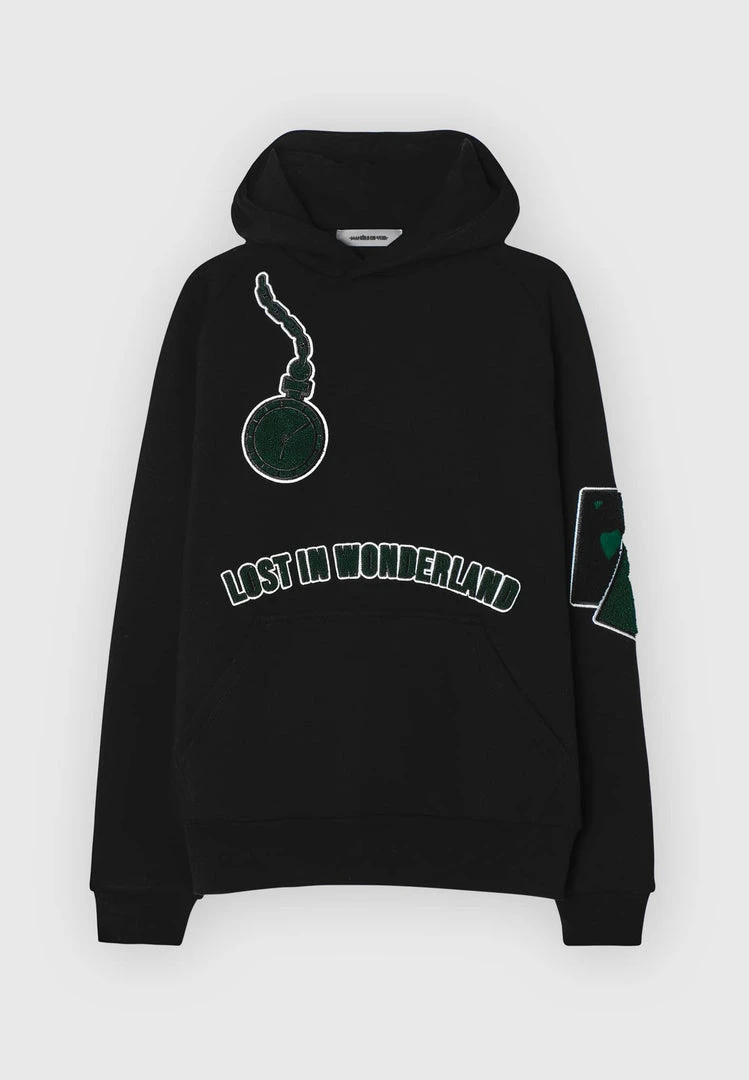 Man Hoodies Lost In Wonderland Hoodie - Black / Green