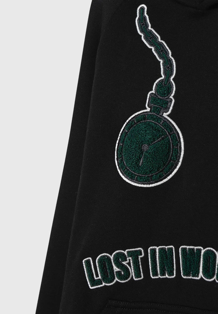 Man Hoodies Lost In Wonderland Hoodie - Black / Green