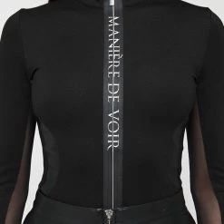 Woman Tops BODYSUITS Manière De Voir Long Sleeve Bodysuit - Black