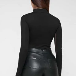 Woman Tops BODYSUITS Manière De Voir Long Sleeve Bodysuit - Black