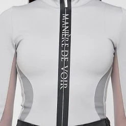 Woman Tops BODYSUITS Manière De Voir Long Sleeve Bodysuit - Grey