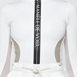 Woman Tops BODYSUITS Manière De Voir Long Sleeve Bodysuit - White