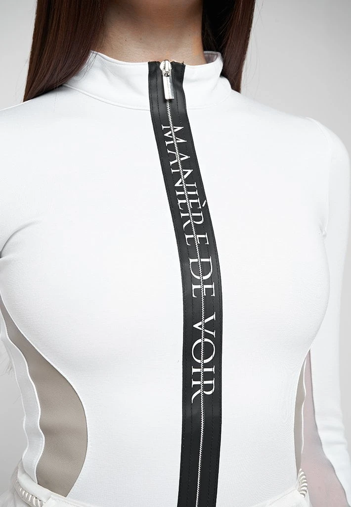 Woman Tops BODYSUITS Manière De Voir Long Sleeve Bodysuit - White