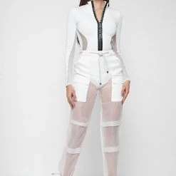 Woman Tops BODYSUITS Manière De Voir Long Sleeve Bodysuit - White