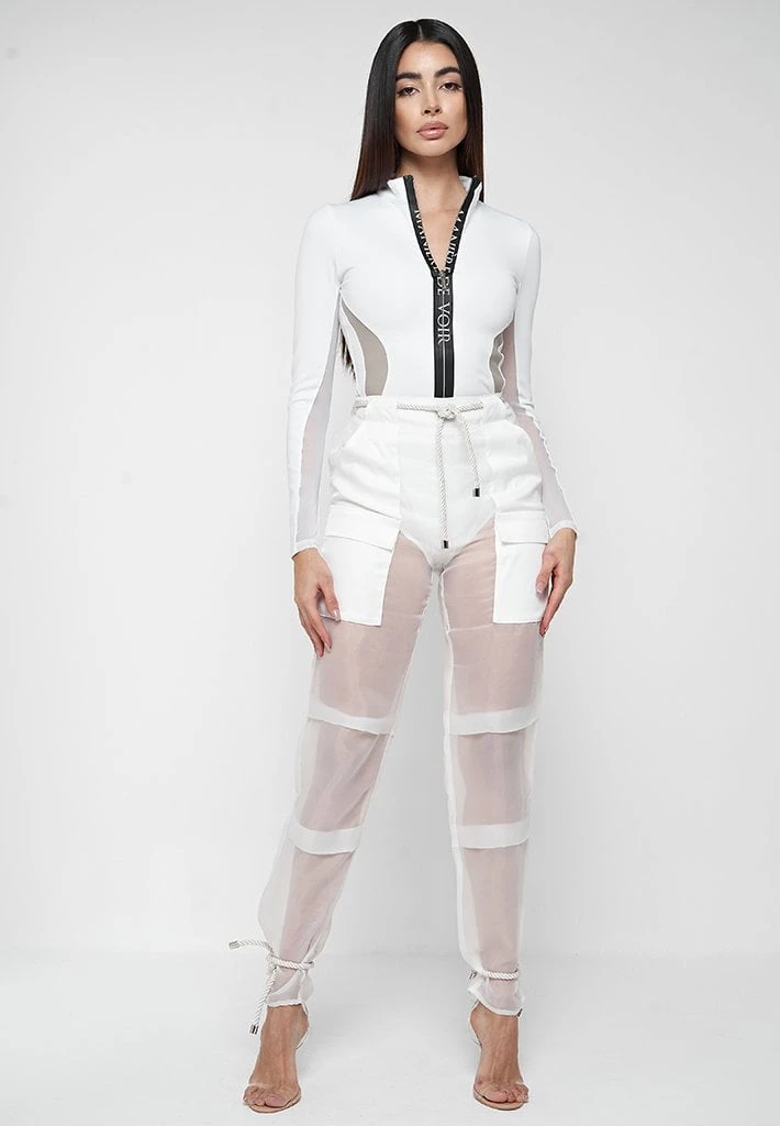 Woman Tops BODYSUITS Manière De Voir Long Sleeve Bodysuit - White