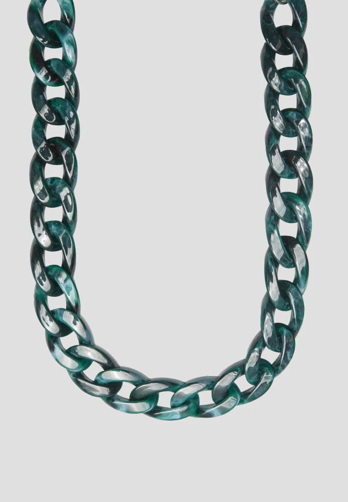 Woman Jewellery Marbled Cuban Link Necklace - Green