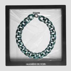 Woman Jewellery Marbled Cuban Link Necklace - Green