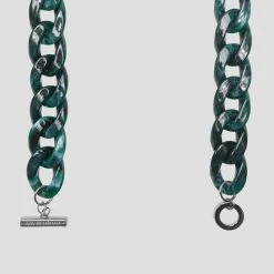 Woman Jewellery Marbled Cuban Link Necklace - Green