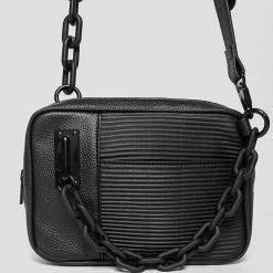 Man Accessories Matte Chain Crossbody Bag - Black