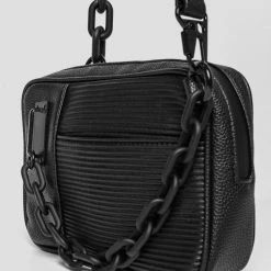 Man Accessories Matte Chain Crossbody Bag - Black