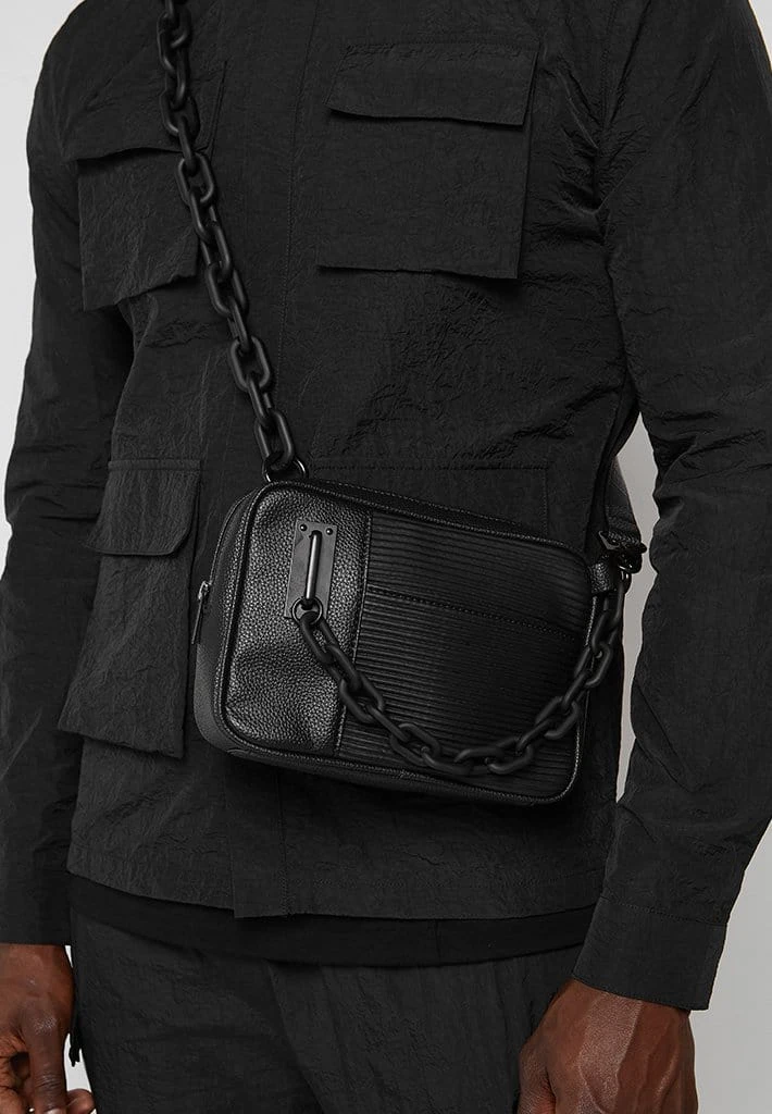 Man Accessories Matte Chain Crossbody Bag - Black