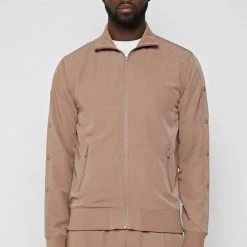 Man Tracksuit Tops TRACKSUITS Matte Popper Track Jacket - Beige