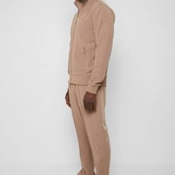 Man Tracksuit Tops TRACKSUITS Matte Popper Track Jacket - Beige